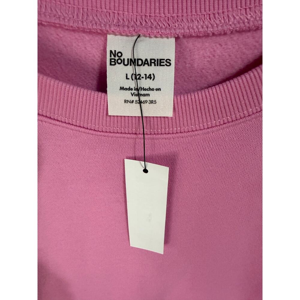 No Boundaries Oversized Sweatshirt Pink Jubilee Women’s L 12-14 NWT - Picture 4 of 6